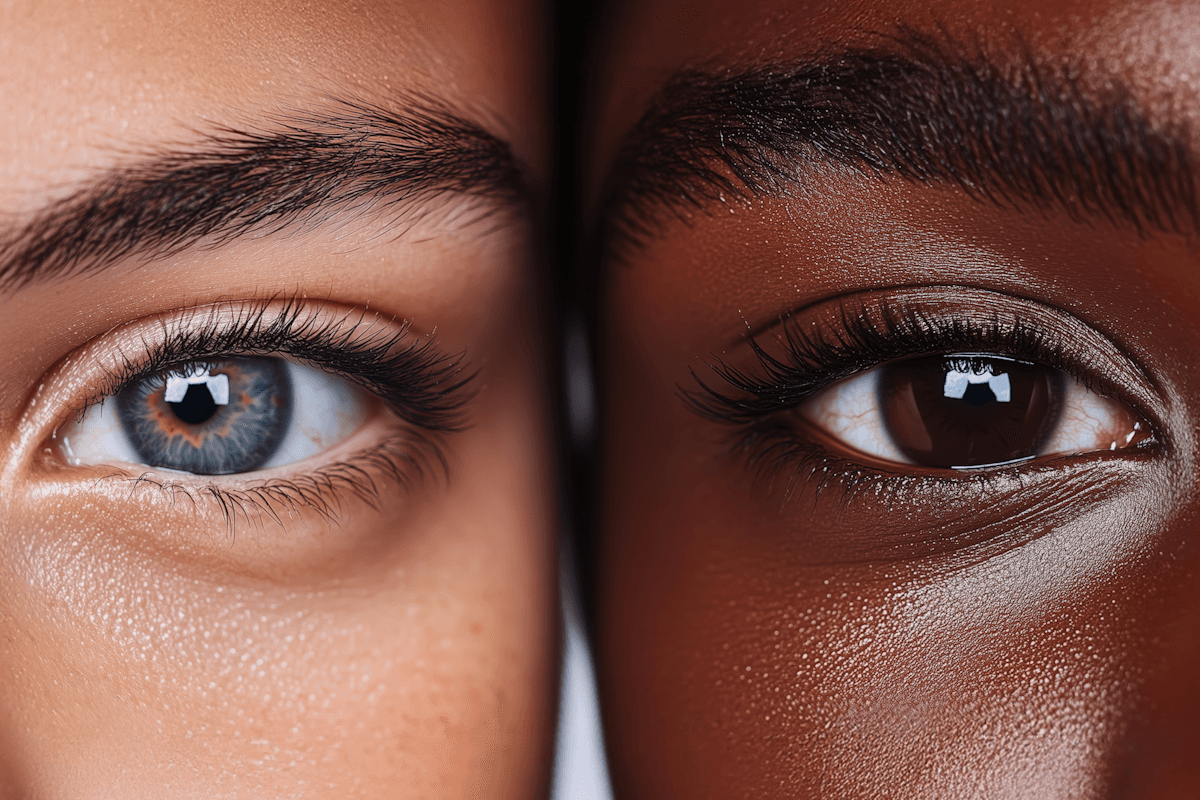 Two eyes side by side